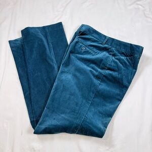 Vintage The Editor Velour Pants Teal Blue Size 8 Mid Rise Pants